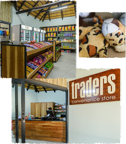 Collage highlighting the different features of the from the Trader's Shop
